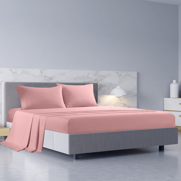 Royal Comfort 1000Tc Hotel Grade Bamboo Cotton Pillowcases Set Ultrasoft King Blush Sheets