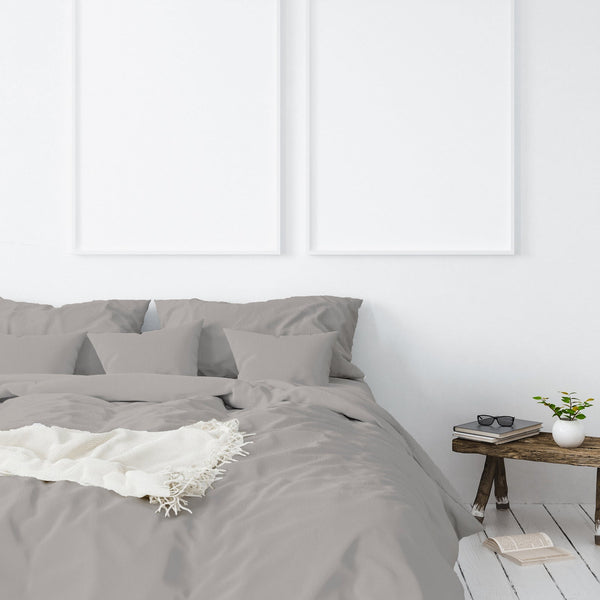 Balmain 1000 Thread Count Hotel Grade Bamboo Cotton Quilt Cover Pillowcases Set Queen Dove Quilt Covers