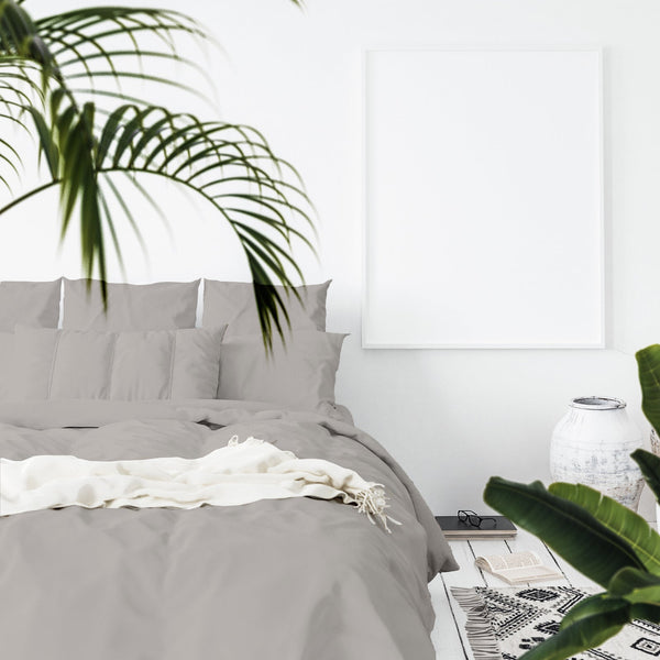 Balmain 1000 Thread Count Hotel Grade Bamboo Cotton Quilt Cover Pillowcases Set King Dove Quilt Covers