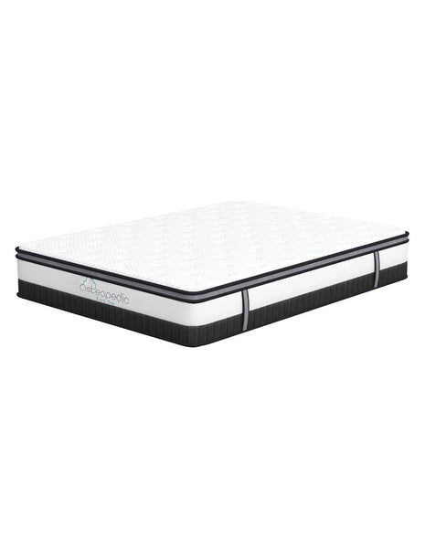 Osteopedic Euro Top Mattress Pocket Spring Medium Firm Hybrid Design Bed 30Cm Queen White Mattresses