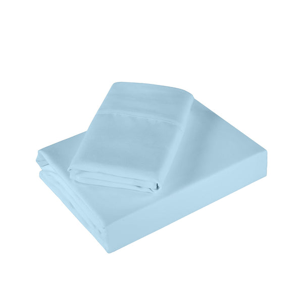 Royal Comfort 1200 Thread Count Sheet Set 4 Piece Ultra Soft Satin Weave Finish Queen Sky Blue Sheets