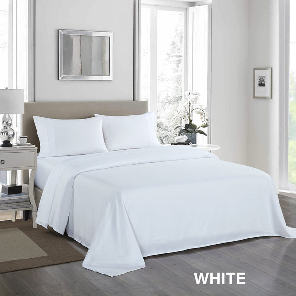 Royal Comfort 1200 Thread Count Sheet Set 4 Piece Ultra Soft Satin Weave Finish King White Sheets