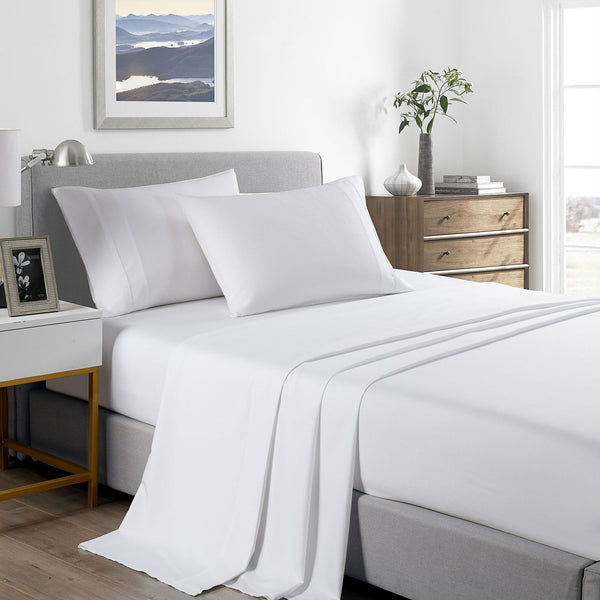 Royal Comfort 2000 Thread Count Bamboo Cooling Sheet Set Ultra Soft Bedding King White Sheets