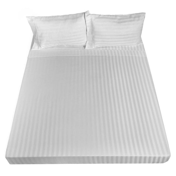 Royal Comfort 1200Tc Sheet Set Damask Cotton Blend Ultra Soft Sateen Queen White Sheets