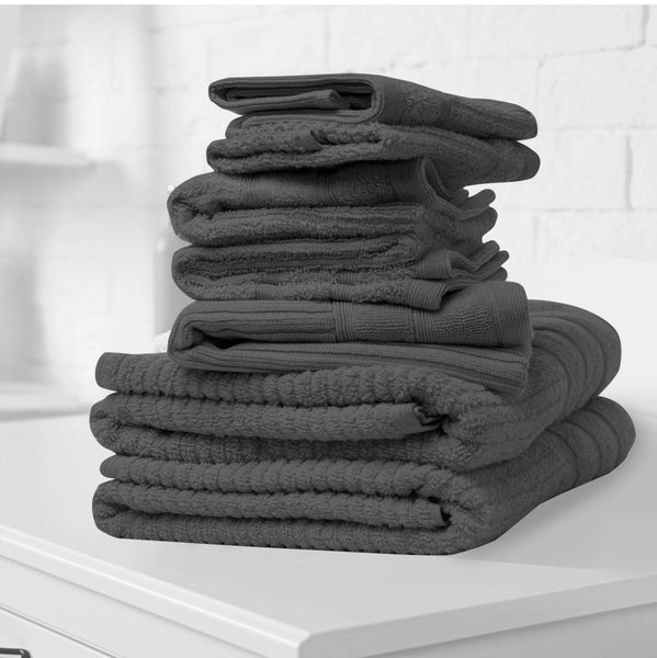 Royal Comfort Eden Egyptian Cotton 600Gsm 8 Piece Luxury Bath Towels Set Granite Towels & Washcloths