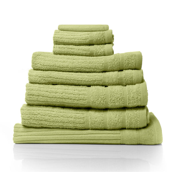 Royal Comfort Eden Egyptian Cotton 600Gsm 8 Piece Luxury Bath Towels Set Spearmint Towels & Washcloths