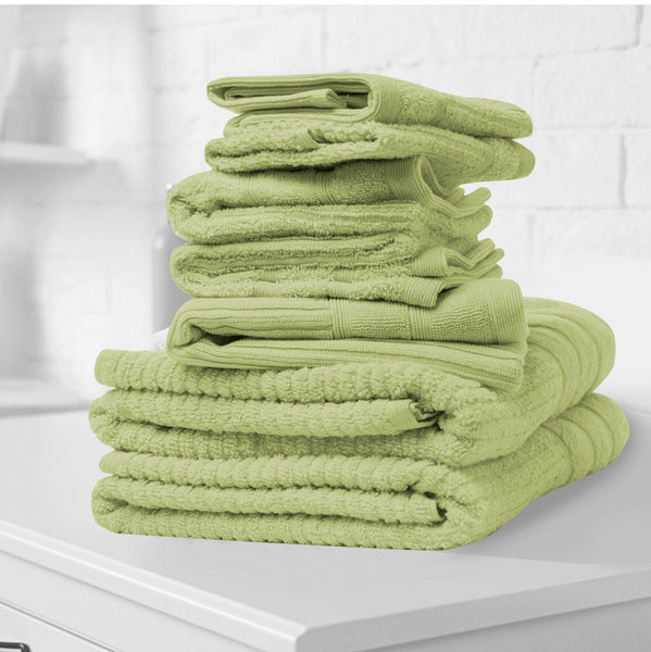 Royal Comfort Eden Egyptian Cotton 600Gsm 8 Piece Luxury Bath Towels Set Spearmint Towels & Washcloths