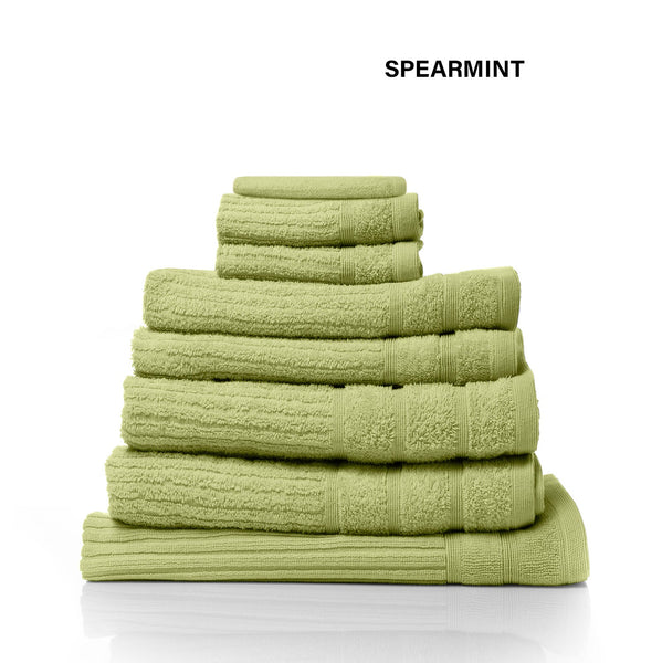 Royal Comfort Eden Egyptian Cotton 600Gsm 8 Piece Luxury Bath Towels Set Spearmint Towels & Washcloths