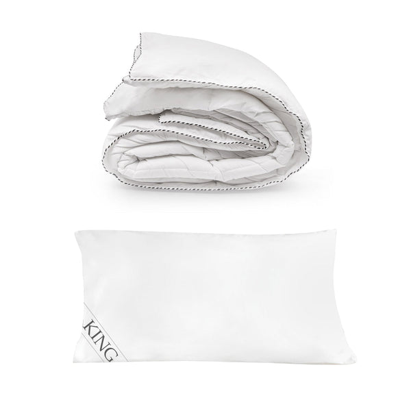 250Gsm Bamboo Blend Quilt With 1100Gsm Hotel Pillow Bedding Set Single Single Bed Quilts