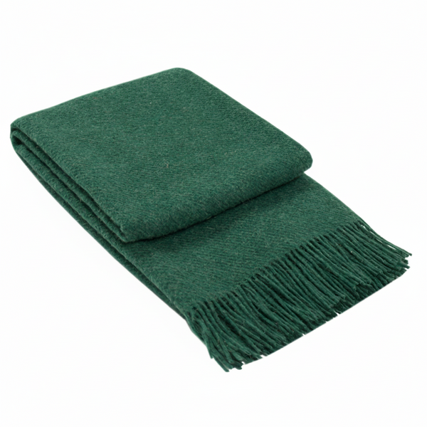 Brighton Throw 100% Nz Wool Emerald Throws & Afghans