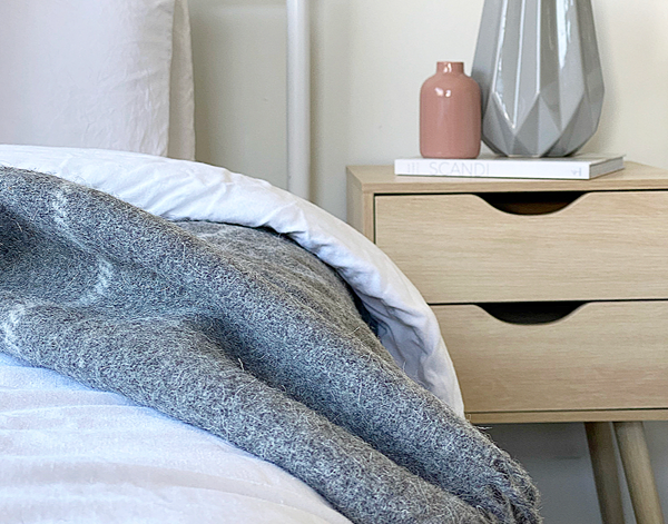 Brighton Throw 100% Nz Wool Grey Striped Throws & Afghans