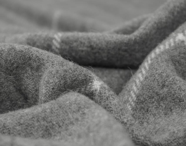 Brighton Throw 100% Nz Wool Grey Striped Throws & Afghans
