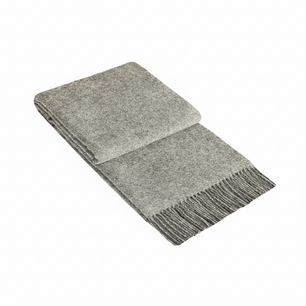 Brighton Throw 100% Nz Wool Grey Throws & Afghans