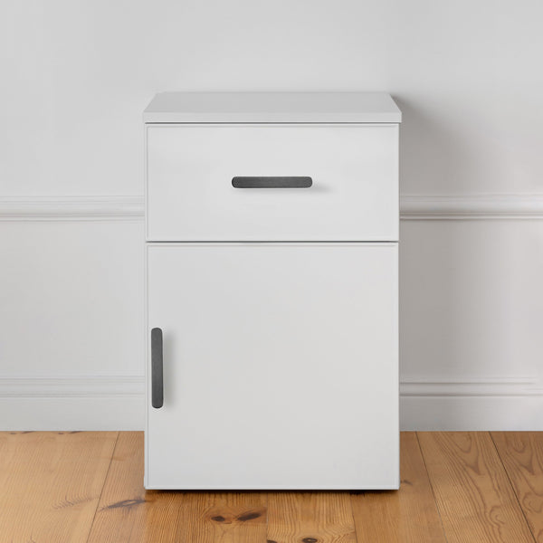 Porto Bedside Table White Slim Oval Black Bedside Tables