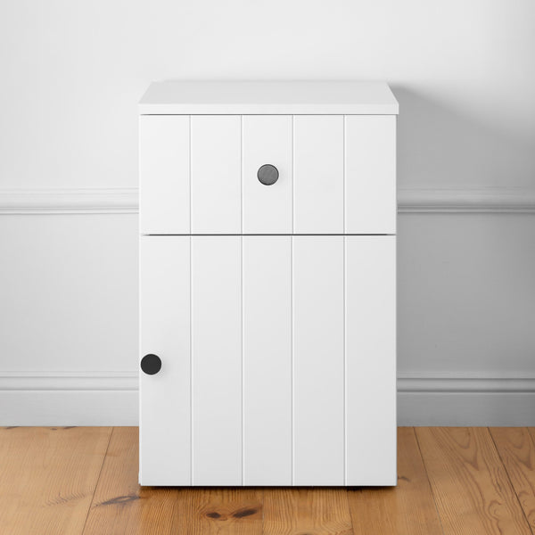 Porto Bedside Table White Vj Panel Round Black Bedside Tables