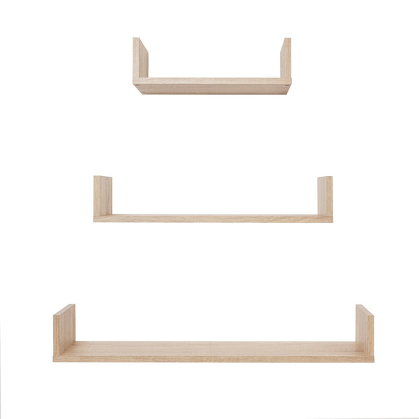Oslo Three Piece Shelf Kit (Oak) Wall Shelves