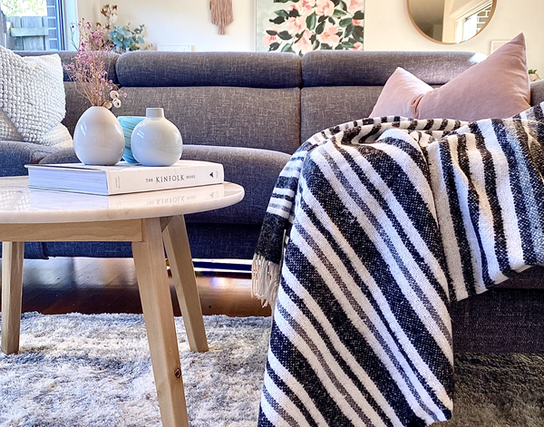 Richmond Throw Reclaimed Wool Blend Monochrome Throws & Afghans