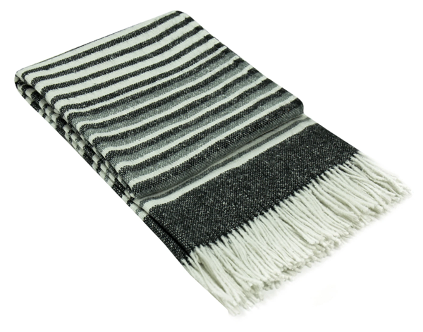 Richmond Throw Reclaimed Wool Blend Monochrome Throws & Afghans