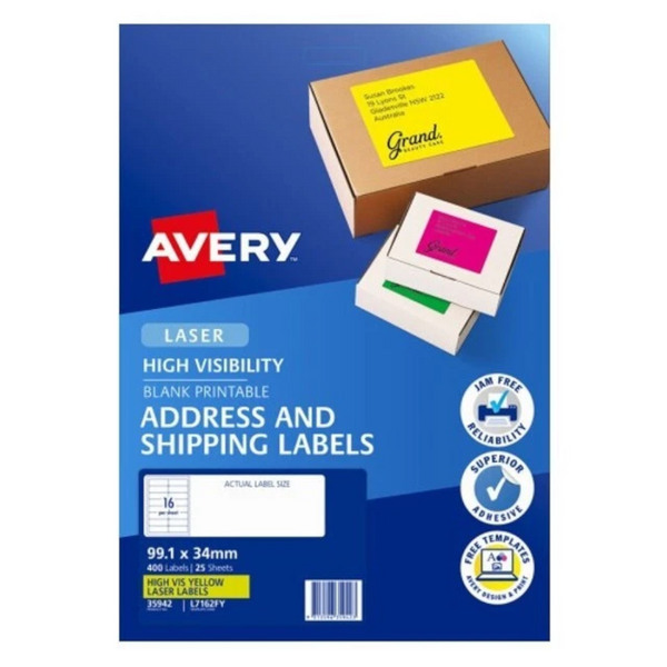 Avery Laserlabel Yl L7162fy 16Up Pack Of 25 Address & Shipping Labels
