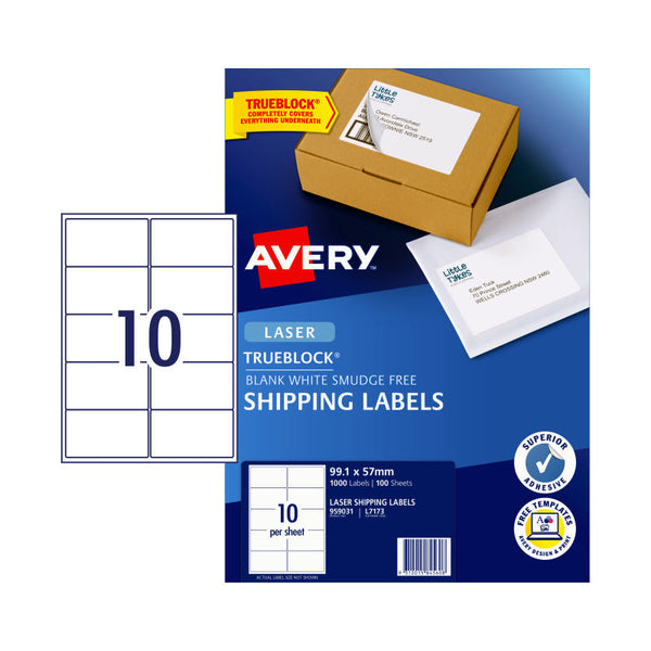 Avery Laser Label L7173 10Up Pack Of 100 Address & Shipping Labels