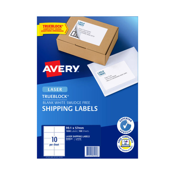 Avery Laser Label L7173 10Up Pack Of 100 Address & Shipping Labels