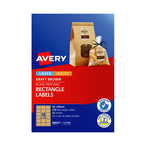 Avery Label Rect Brn L7110 Pack Of 270 Address & Shipping Labels