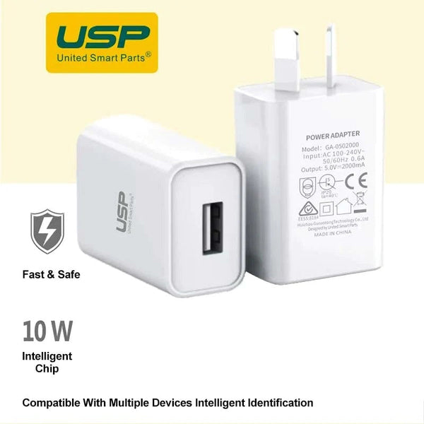 Usp 10W Usb A Wall Charger Adapter (6972475750435) Intelligent Chip Fast And Safe Chargers & Cradles