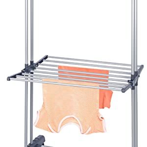 3 Tier Foldable Clothes Drying Rack Indoor Laundry Hanger Stand Rail Hooks & Hangers