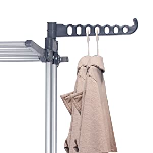 3 Tier Foldable Clothes Drying Rack Indoor Laundry Hanger Stand Rail Hooks & Hangers