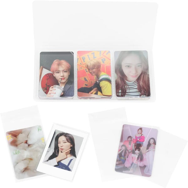 Vikus Photocard Sleeves 100 Packs 200 Microns Unsealable Kpop Albums & Refills
