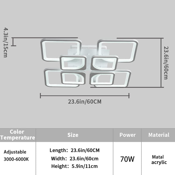 Modern Led Ceiling Light Dimmable With Remote Control Down Lights
