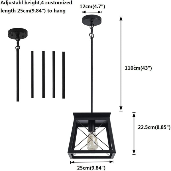 Farmhouse Pendant Light Rustic Lantern Chandelier Black Chandeliers & Ceiling Fixtures