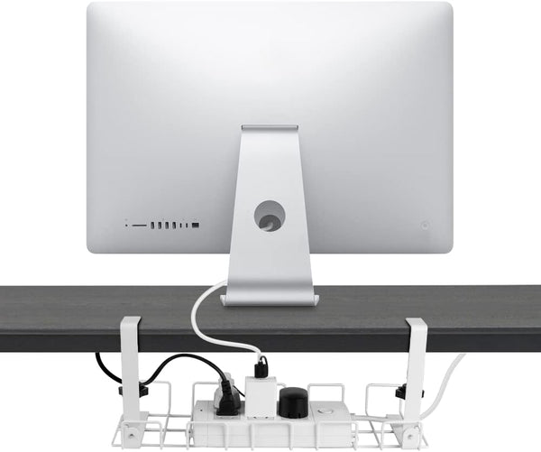 Vikus Under Desk Cable Management Tray White 2 Pack Electronics Cable Ties & Organisers