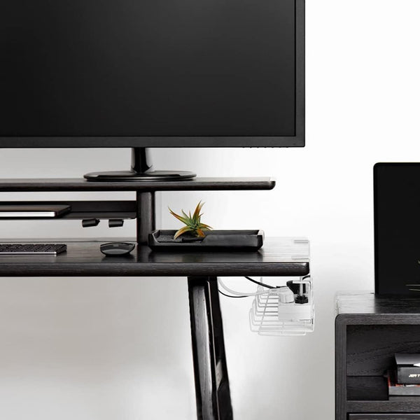 Vikus Under Desk Cable Management Tray White 2 Pack Electronics Cable Ties & Organisers