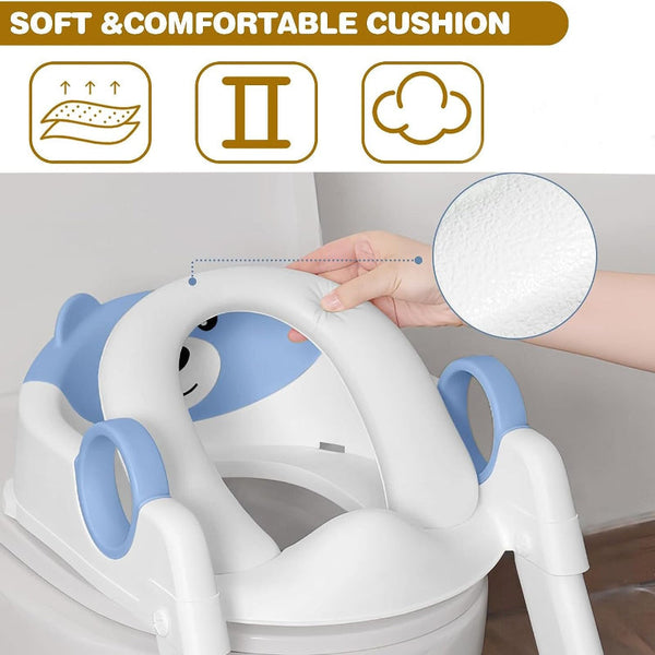 Potty Training Seat Ladder Kids Boys Girls Blue Toilet Training