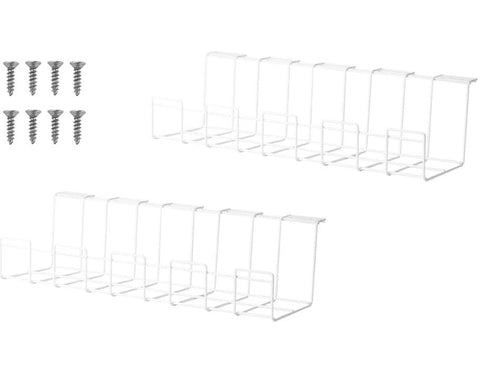 Vikus Under Desk Cable Management Tray 2 Pack White Cable Ties & Organisers