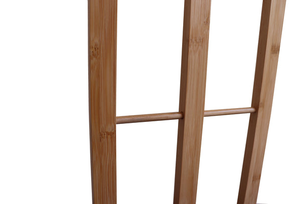 Bamboo Towel Bar Metal Holder Rack 3 Tier Freestanding For Bathroom And Bedroom Towel Racks
