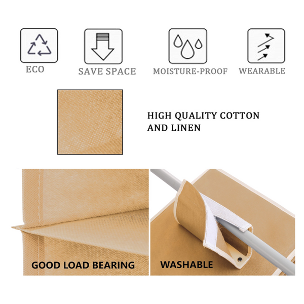 5 Tier Shelf Hanging Closet Organizer And Storage For Clothes (Beige) Closet Organisers