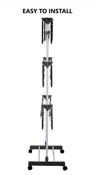 Carla Home Folding 3 Tier Clothes Laundry Drying Rack With Stainless Steel Tubes For Indoor & Outdoor Coat & Hat Racks