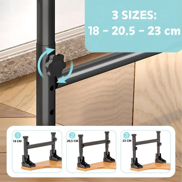 Bamboo Toilet Stool Foldable And Adjustable Height With Non Slip Layer For Bathroom Benches & Stools