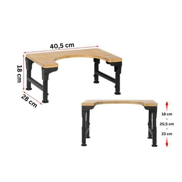 Bamboo Toilet Stool Foldable And Adjustable Height With Non Slip Layer For Bathroom Benches & Stools