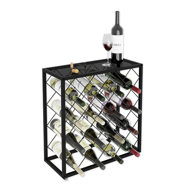 Carla Home Freestanding Metal Wine Rack For 25 Bottles Racks