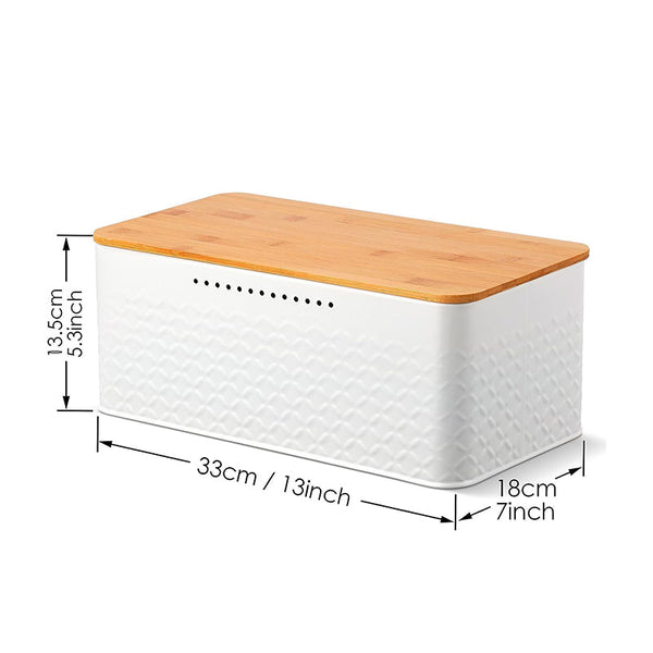 Carla Home Bread Bin With Bamboo Lid Used As Chopping Board For Kitchen Countertop Bread Bins