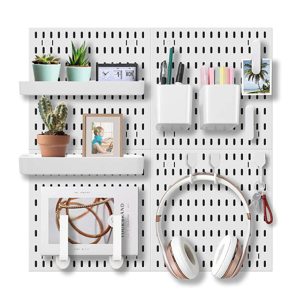 Carla Home Pegboard Combination Kit With 4 Pegboards And 18 Accessories Modular Hanging For Wall Organiser Hooks & Hangers