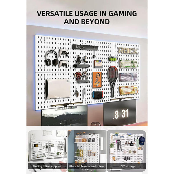 Carla Home Pegboard Combination Kit With 4 Pegboards And 18 Accessories Modular Hanging For Wall Organiser Hooks & Hangers