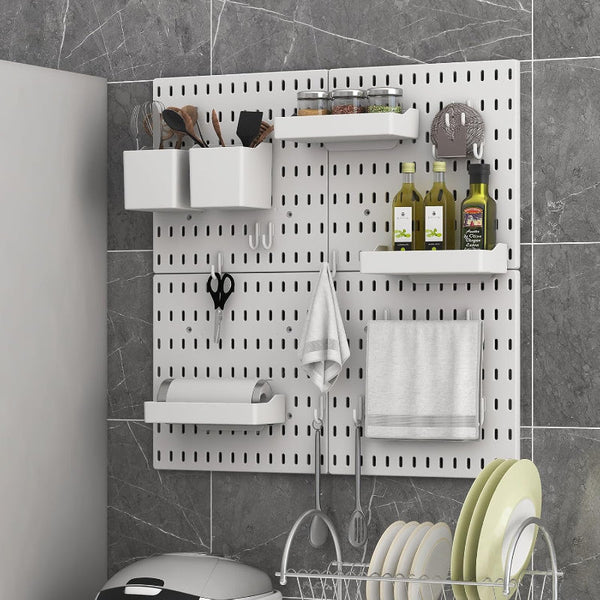 Carla Home Pegboard Combination Kit With 4 Pegboards And 18 Accessories Modular Hanging For Wall Organiser Hooks & Hangers