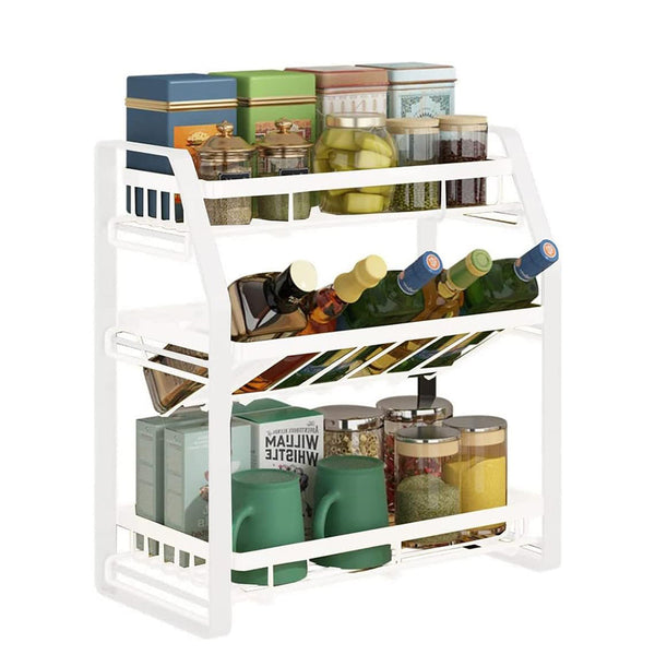 Carla Home 3 Tier Detachable Spice Rack Storage Organiser For Kitchen Countertop Spice Jars & Racks