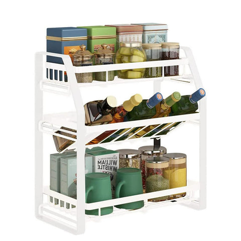 Carla Home 3 Tier Detachable Spice Rack Storage Organiser For Kitchen Countertop Spice Jars & Racks