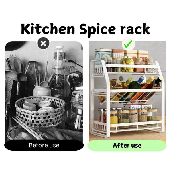 Carla Home 3 Tier Detachable Spice Rack Storage Organiser For Kitchen Countertop Spice Jars & Racks
