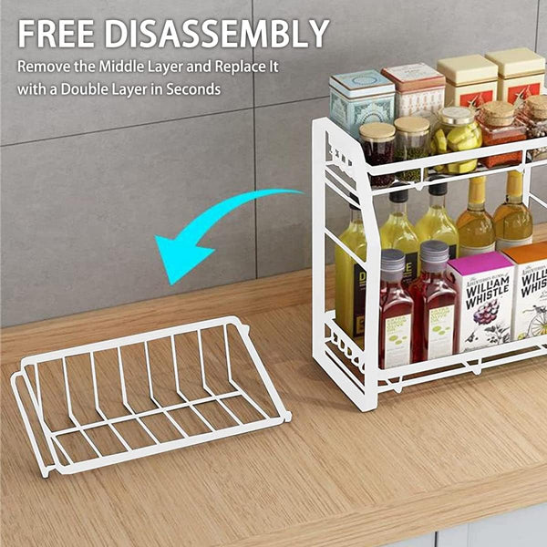 Carla Home 3 Tier Detachable Spice Rack Storage Organiser For Kitchen Countertop Spice Jars & Racks